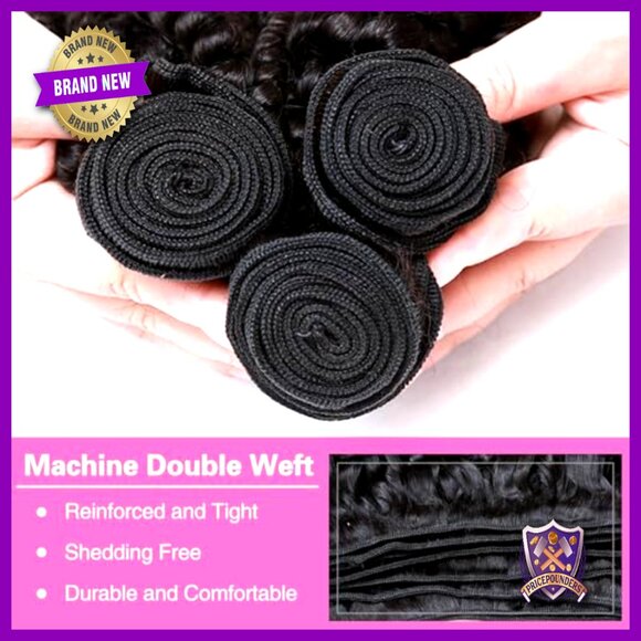 Deep Wave Human Hair Extensions 18-22 Inch Brazilian Virgin 3 Bundles main image 5